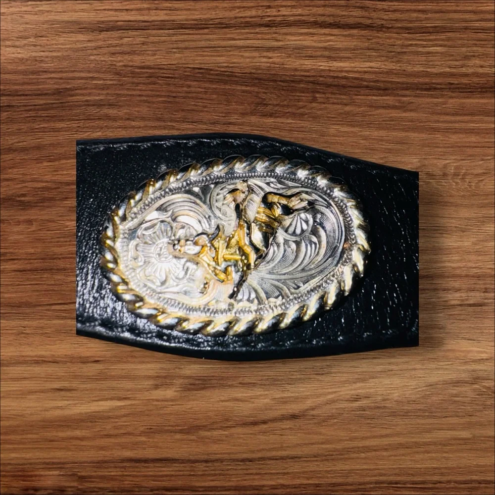 Vintage Concho Cowboy Western Rodeo Style Leather Belt Size 44